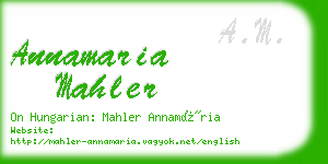 annamaria mahler business card